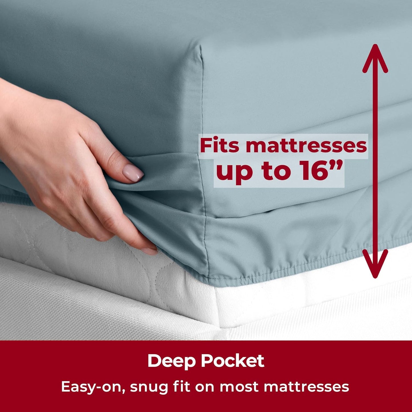 Mellanni Twin Sheets Set - 3 PC Iconic Collection Bedding - Hotel Luxury, Extra Soft, Cooling Bed Sheets - Wrinkle, Fade, Stain Resistant (Twin, Spa Blue)