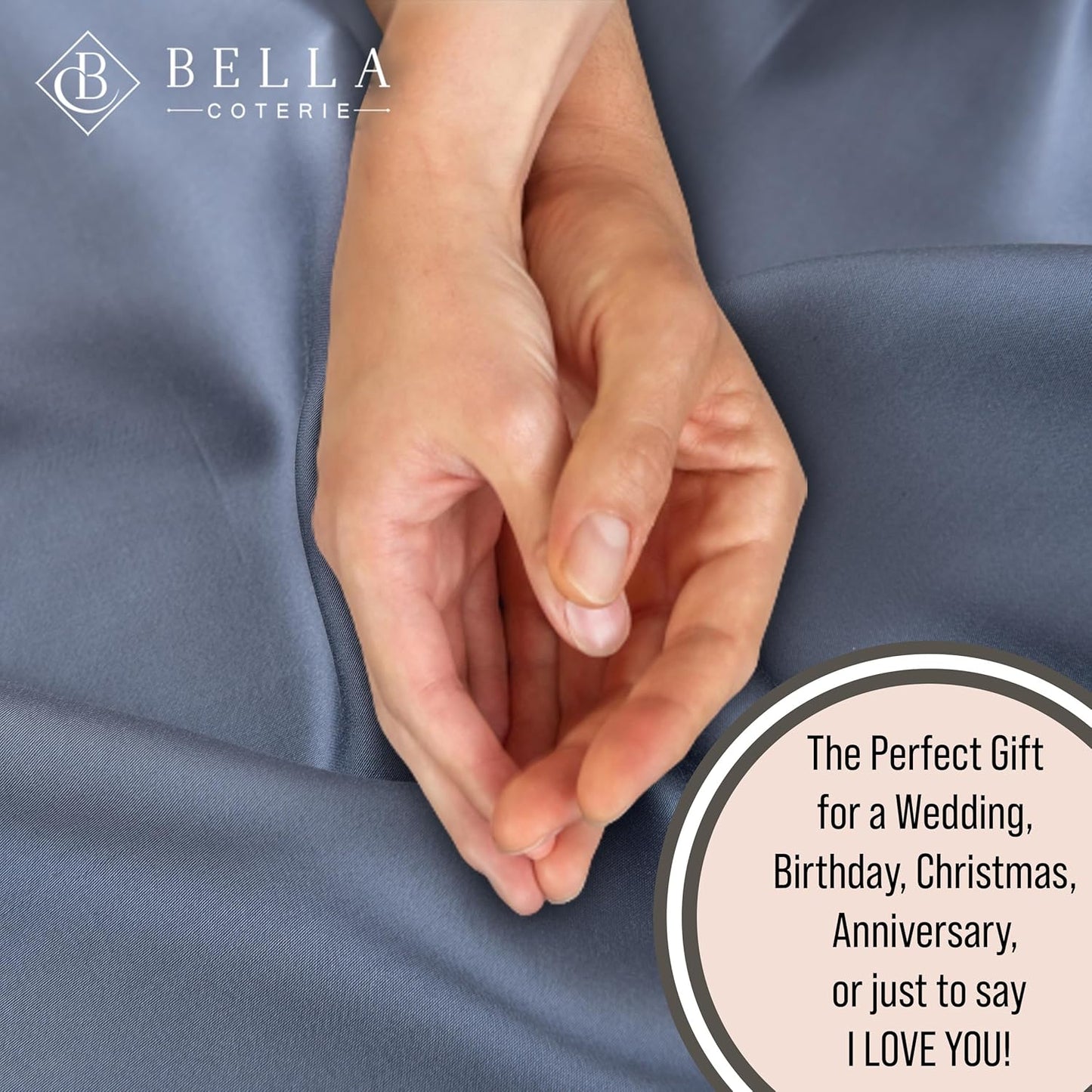 Bella Coterie Luxury Bamboo Viscose Cal King Size Sheet Set | 100% Organically Grown | Ultra Soft | Cooling for Hot Sleepers | 18" Deep Pocket [Slate Blue]