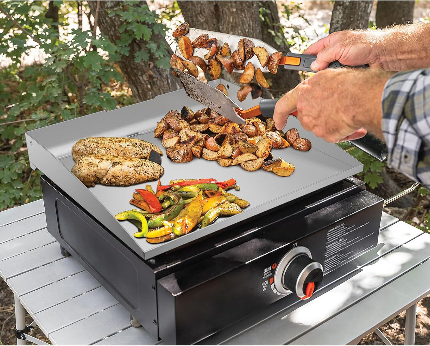 Stanbroil Stainless Steel Flat Top Griddle for Blackstone 17 Inch Tabletop Grill Station, Griddle Replacement Top with Rear Grease System