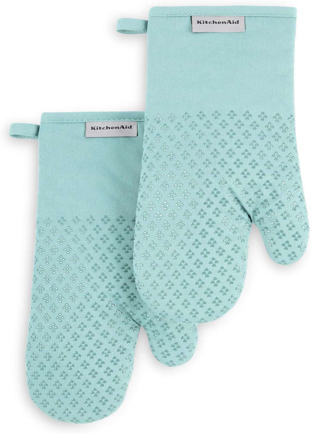 KitchenAid Asteroid Oven Mitt 2-Pack Set, Mineral Water Aqua, 7"x12.5"