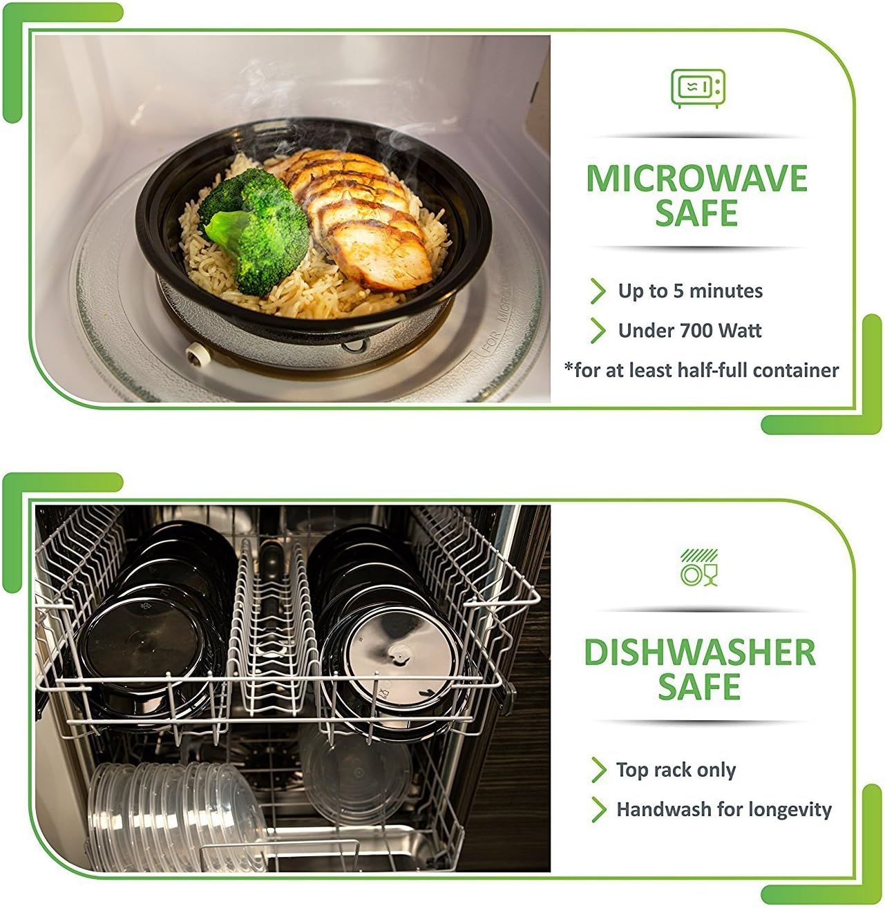 PrepNaturals 30 Pack Meal Prep Containers - 30 Pack of 24 Oz 100% BPA-Free Reusable Plastic Food Storage Containers with Lids - Dishwasher Safe Lunch Container