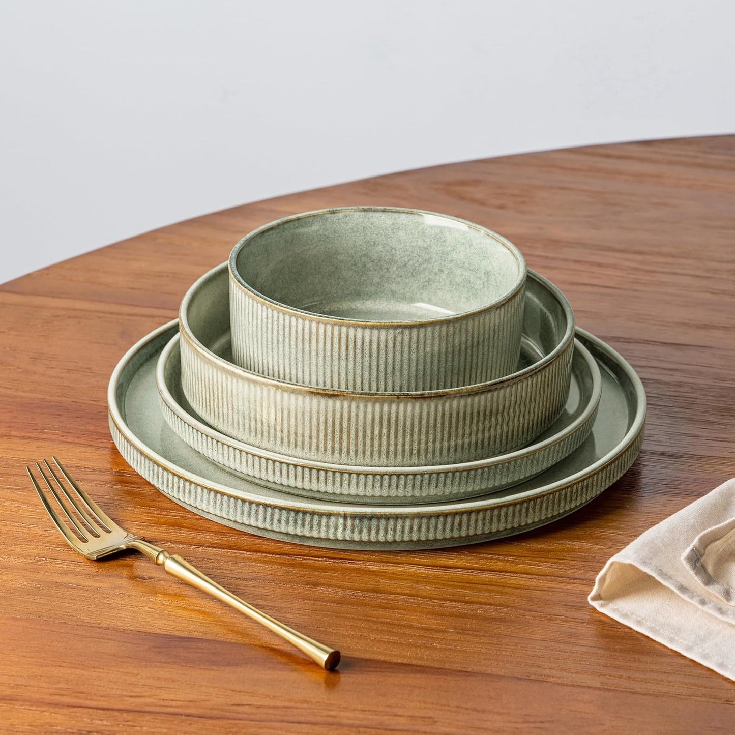 GBHOME 7.5'' Stoneware Pasta Bowls, Serving Bowls Set of 6 for Kitchen, Double Reactive Glaze Bowls for Fruit,Pasta,Salad,Oatmeal,Meal, Microwave Safe (6 pcs)