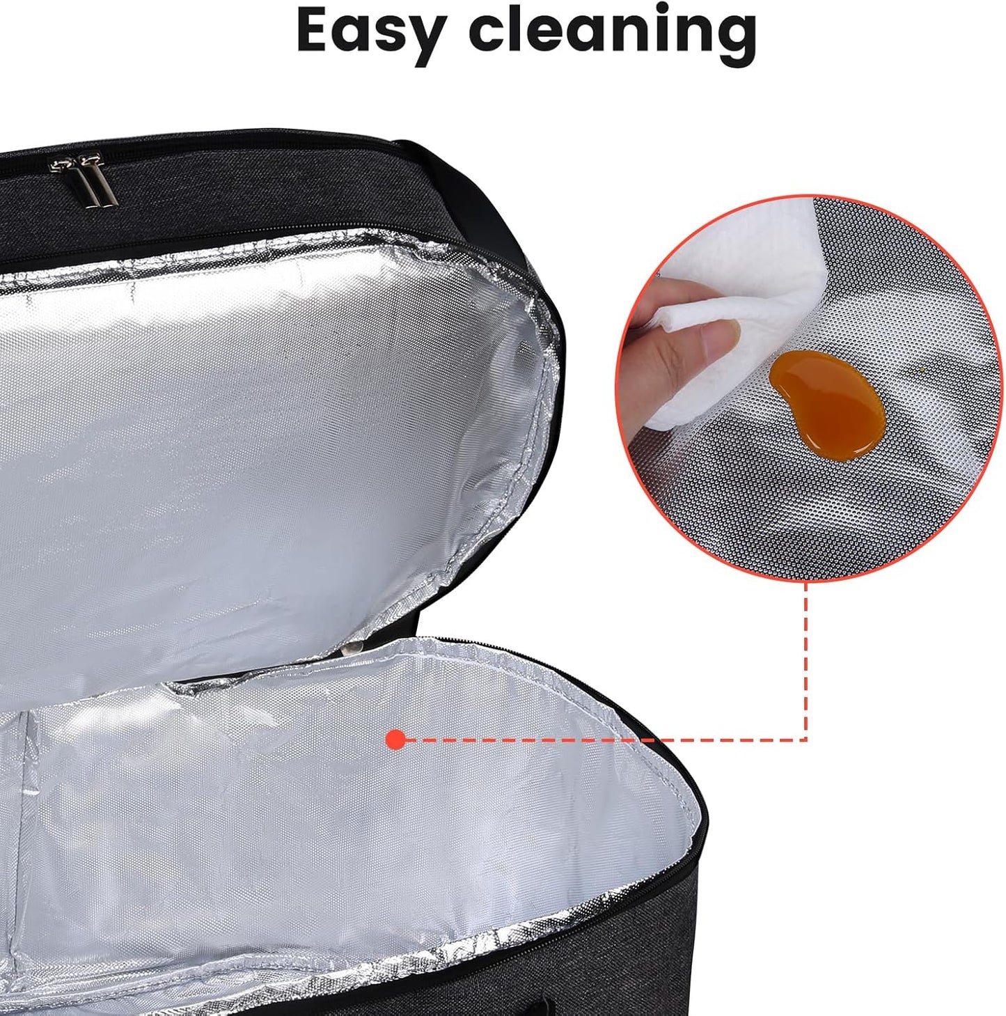musbus 2 Layer Slow cooker bag for Crock-Pot 6-8 quart, Travel reunionc outdoor, Easy to transport Insulation water proof easy cleaning to carry, Family Gathering Potluck, Gift for Women - Black