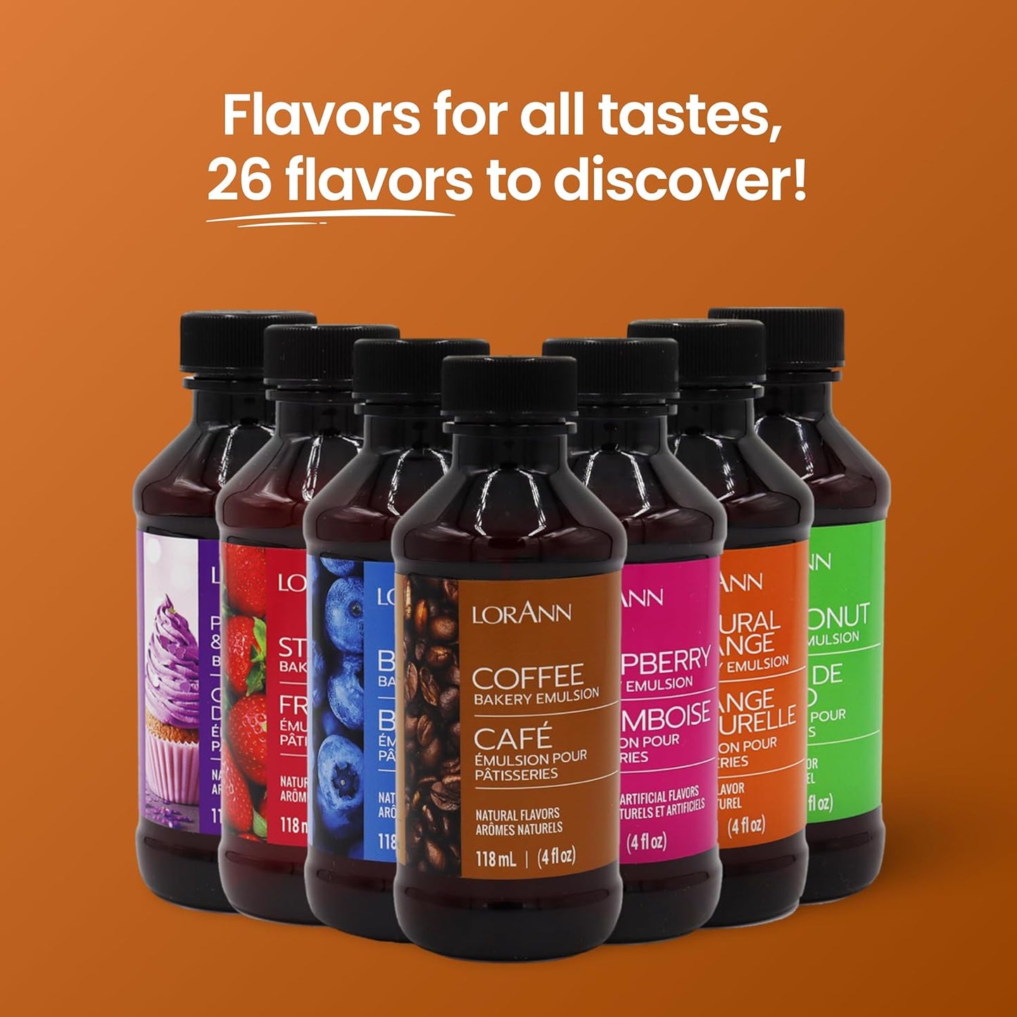 LorAnn Oils Coffee Bakery Emulsion: True Essence, Ideal for Boosting Fruit Tones in Cakes, Cookies & Desserts, Gluten-Free, Keto-Friendly, Extract Substitute Essential for Your Kitchen, 4 Oz