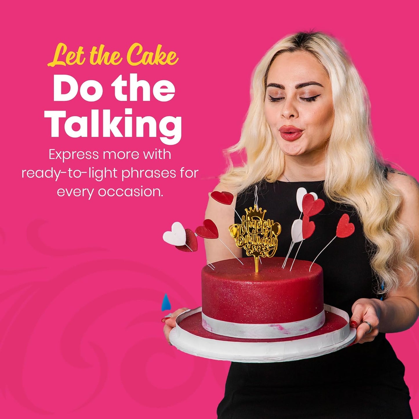 Congrats Reusable Gold Cake Candle - Luxury Cake Topper Candle for Birthdays, Weddings & Anniversaries - Reusable Food Safe Acrylic, Shiny Mirror Finish - Happy Birthday Cake Topper Decor