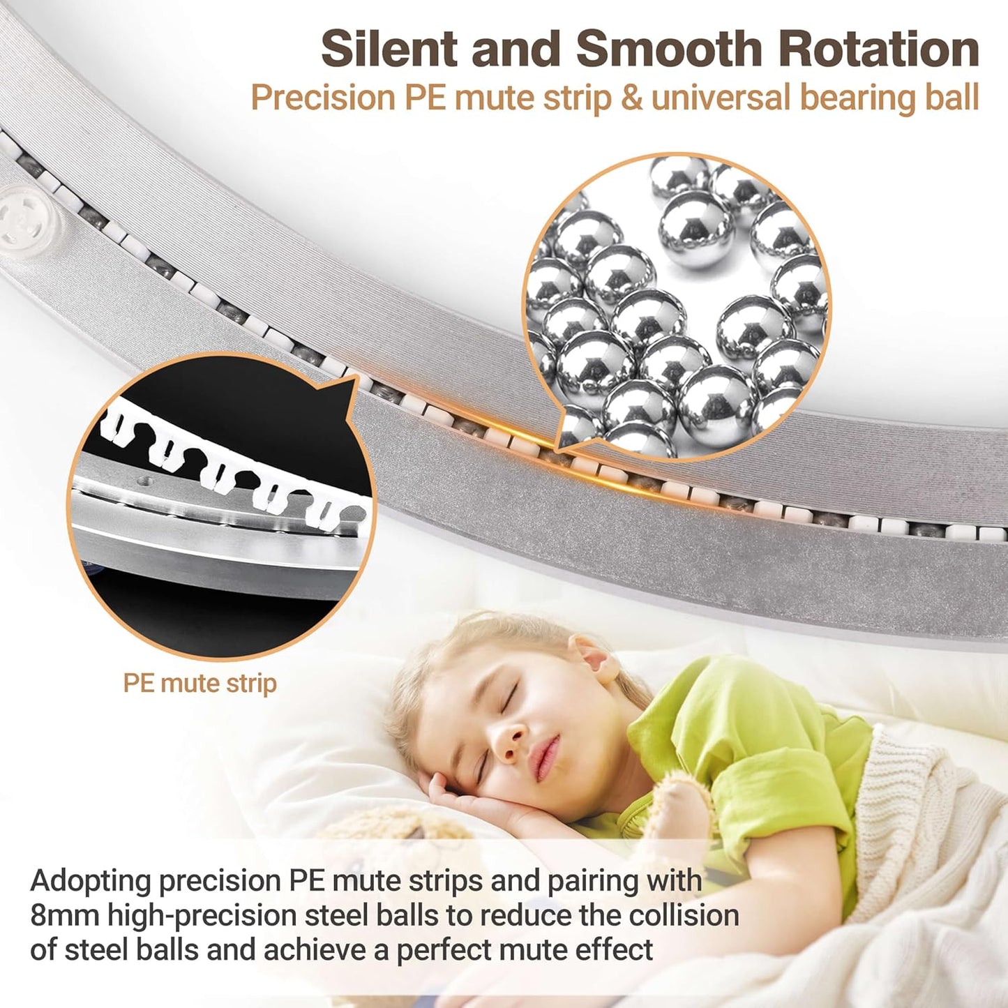 18 Inch Lazy Susan Bearing Aluminum Alloy Rotating Turntable, Non - Slip Mute Metal Bearing Swivel Plate Hardware for Dining and Workbench,660 Pounds Capacity