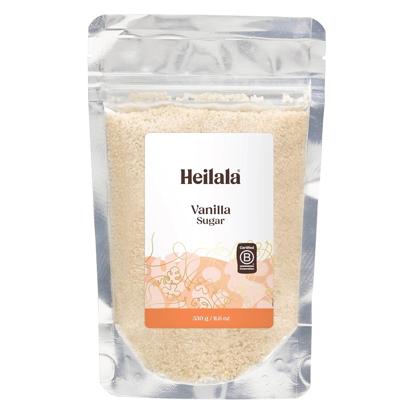 Heilala Pure Vanilla Sugar, 11.6 oz – Raw Sugar Infused with Pure Vanilla Extract & Ground Vanilla Beans, Sustainably Sourced Vanilla for Baking & Desserts