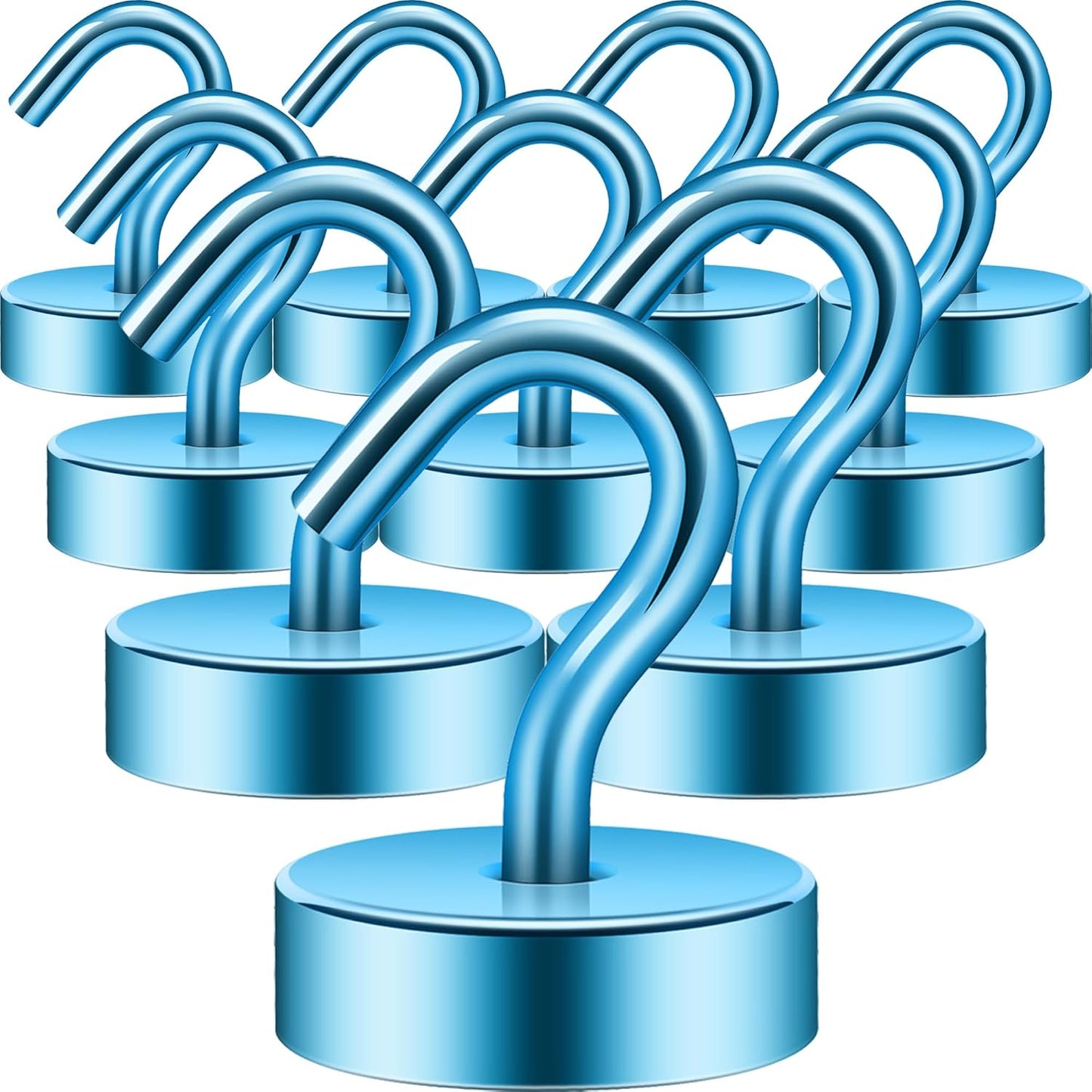 Neosmuk Magnetic Hooks, Cruise Ship Essentials, 40lb+ Heavy Duty Magnetic Hooks for Cruise Cabins, Refrigerator, Grill, Hanging, and Travel | Extra Strong Must-Haves Magnet Hook,RoyalBlue,Pack of 10