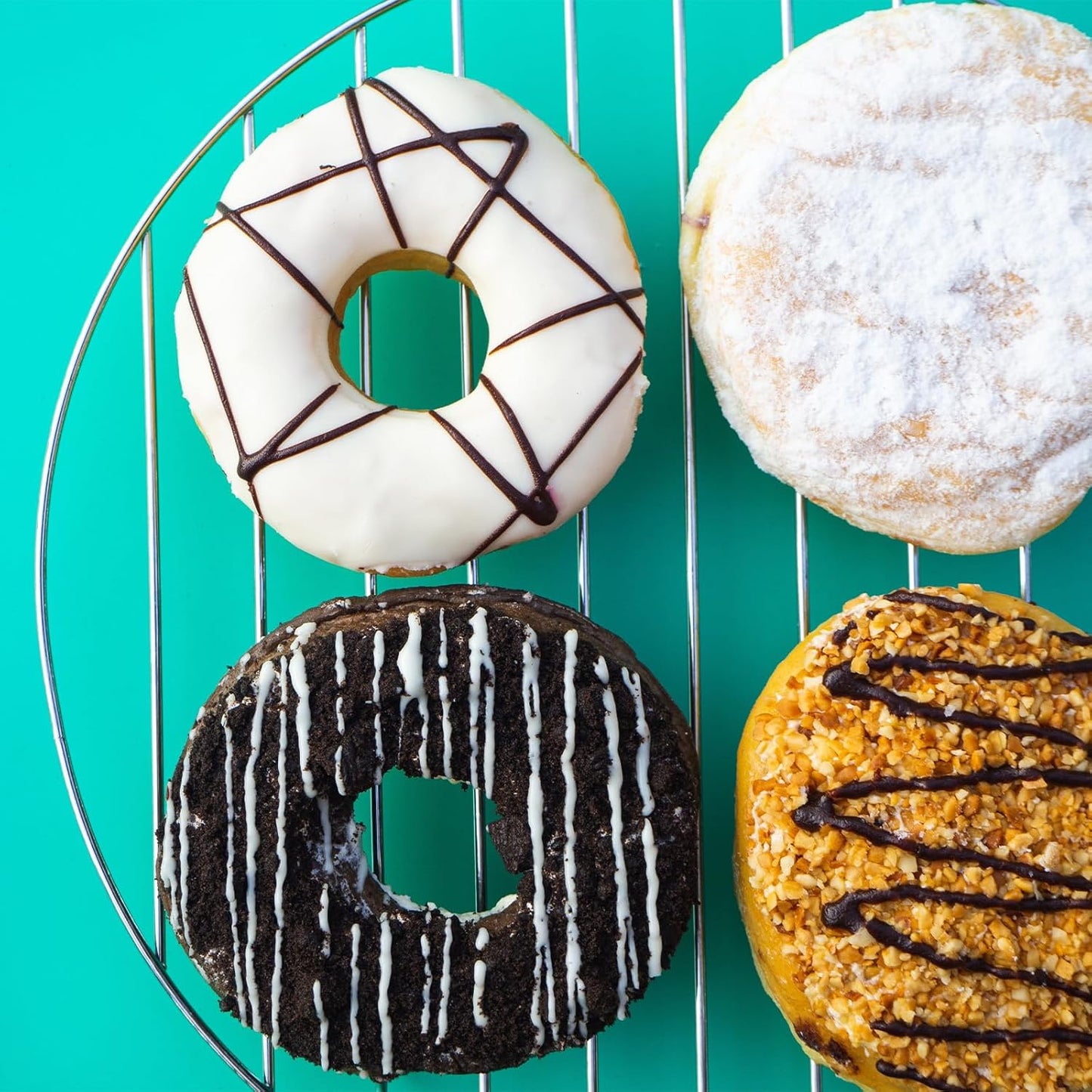 uxcell Round Cooking Rack with Legs, Dia 9.4 Inch 304 Stainless Steel Barbecue Grill for Cooking Baking Barbecue Air Fryer Racks, Silver