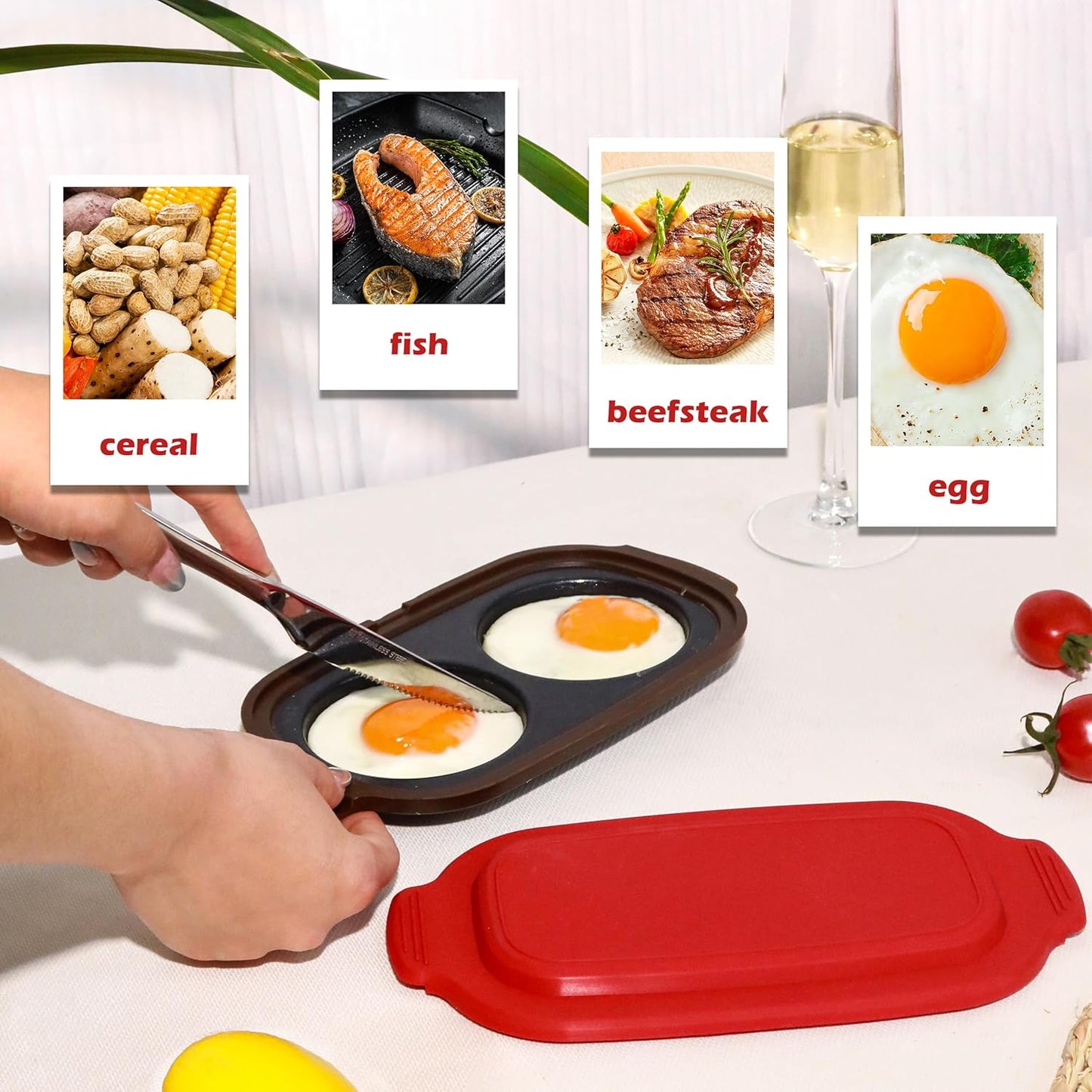 Microwave Egg Cooker, Microwave Egg Poacher | Cooker & Fryer for Breakfast Sandwiches | Maker for 2 Eggs | Dishwasher-Safe & BPA-free, Save Time,Portable for Home,Travel,Gifts