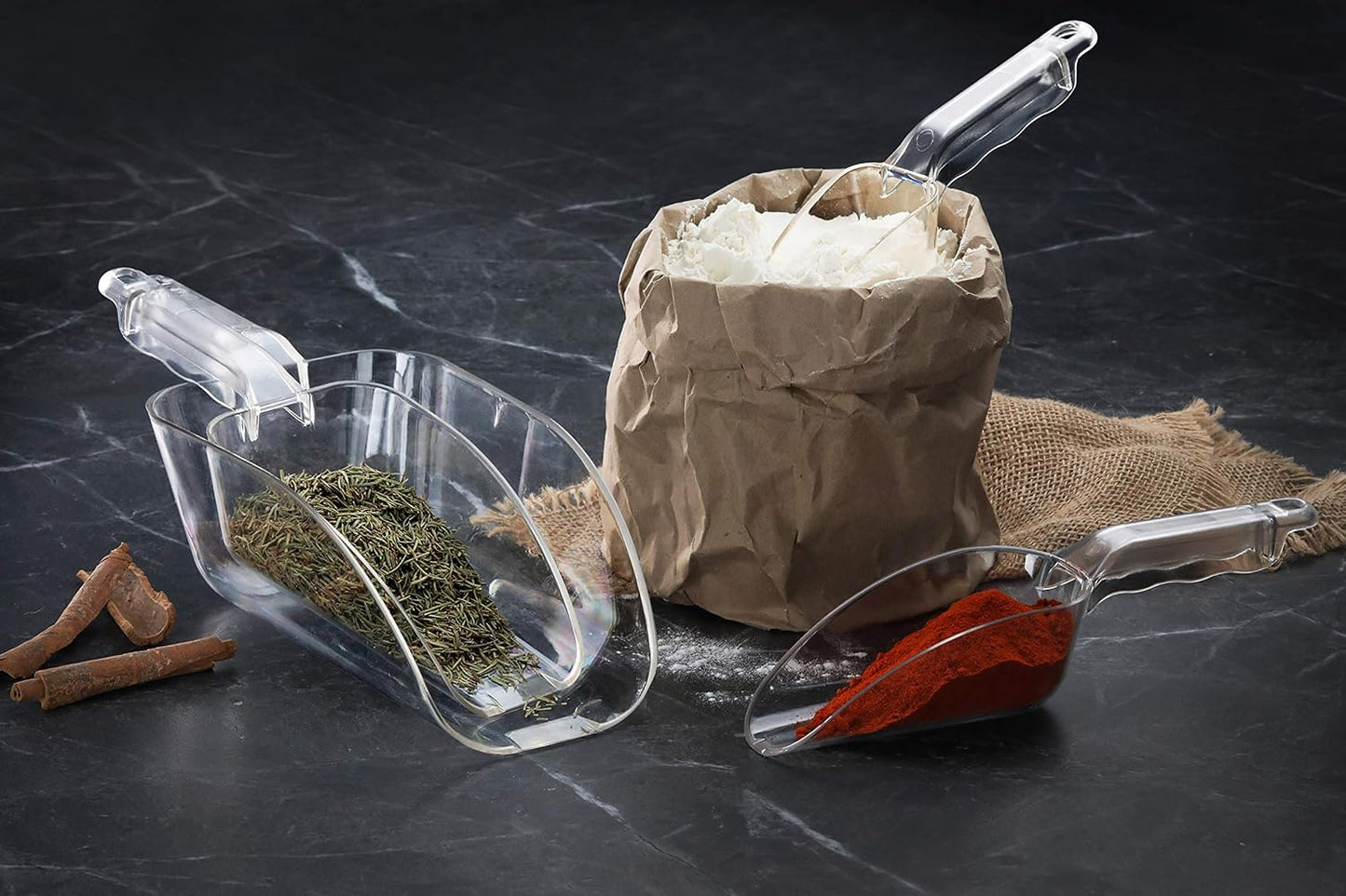 New Star Foodservice 34387 Polycarbonate Plastic Utility Ice Scoop, Clear, 6-Ounce