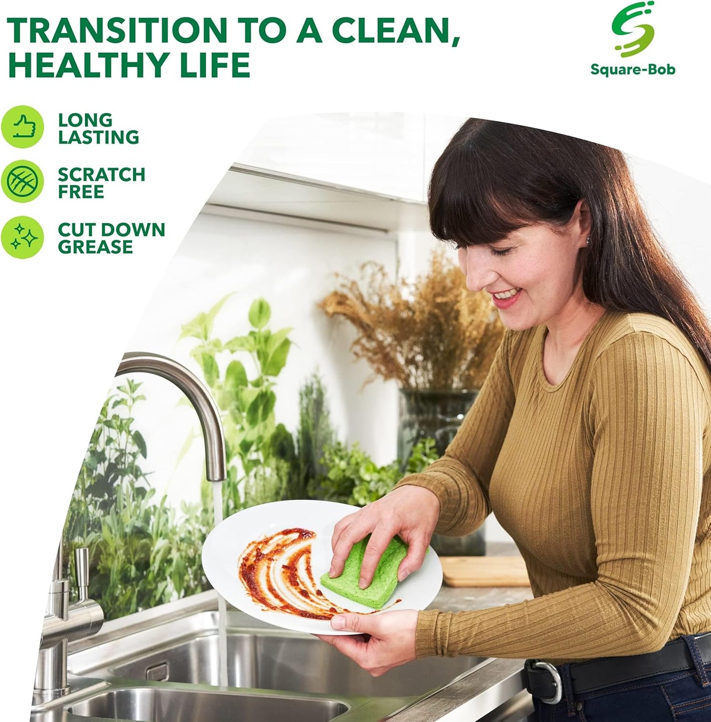 12 PCs Compressed Sponges Kitchen Non-Scratch – Highly Absorbent Kitchen Sponges for Dishes Cleaning, Countertop, Sink, Car –Biodegradable, Quick Drying Cellulose Sponges - Assorted Colors