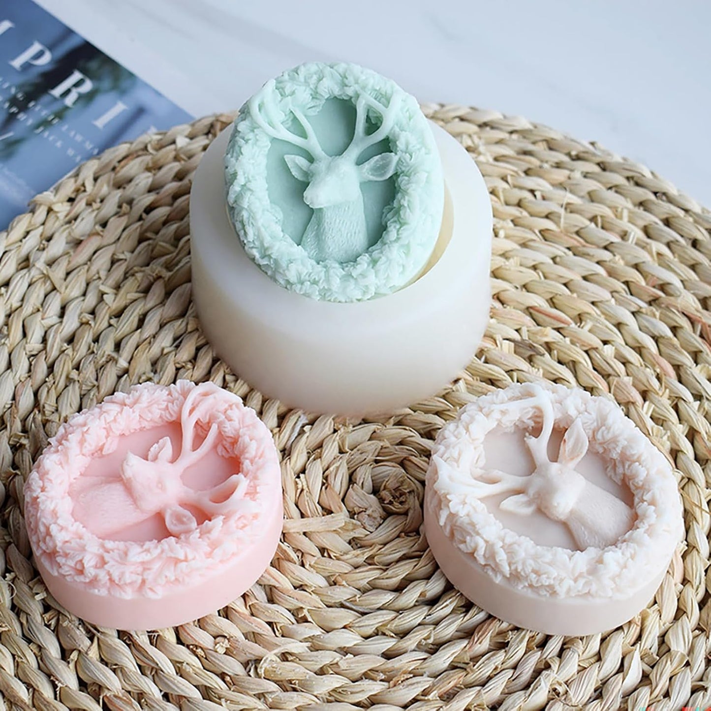 Deer Candle Mold Elk Candle Silicone Wave Spiral Candle Mold - Silicone Resin Casting Molds for Candle & Resin & Soap Craft Supplies