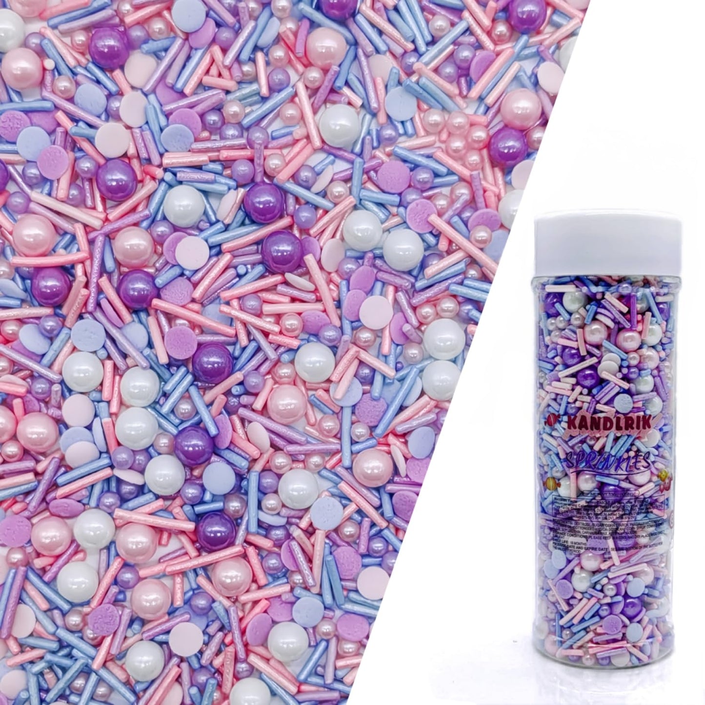 Purple Series Sprinkles Candy Mix Size Edible Pearls Cake Decorations Cupcake Toppers Cookie Decorating Perfect for Wedding Party Valentine Halloween Christmas Supplies 4.58OZ