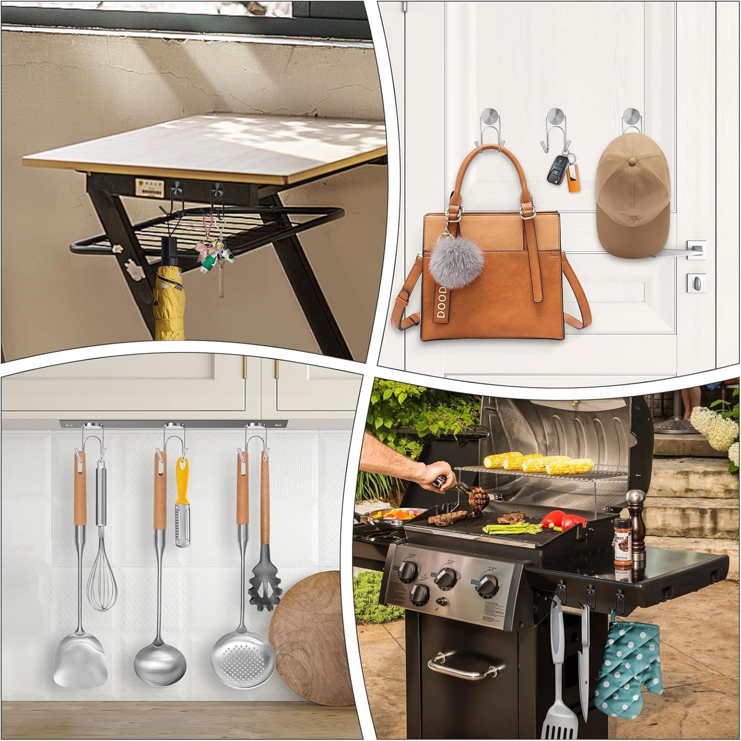 Magnetic Hooks Heavy Duty Magnets Hooks for Refrigerator Grill Toolbox Outdoor,Cruise Essentials Camper Accessories,8pack(Black,0.9in-2 15Lbs)