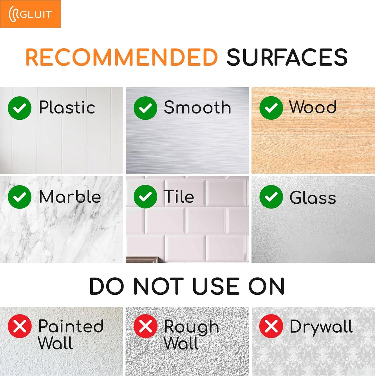 GLUIT Adhesive Large Wall Hooks for Hanging Heavy Duty 22 lbs Hook for Walls No Damage (40 Large Hooks)