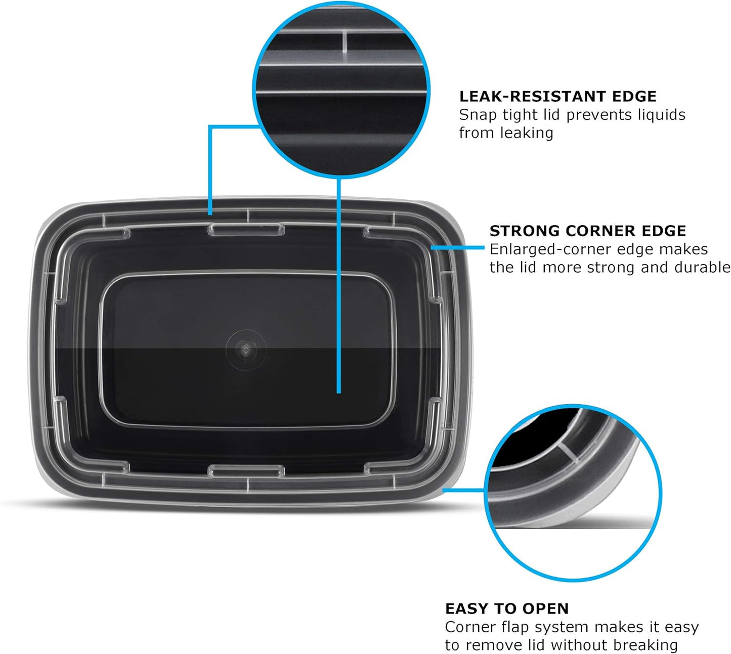Freshware Meal Prep Containers 1 Compartment Food Storage Containers with Lids, Bento Box, BPA Free, Stackable, (16 oz), 150 count (Pack of 1)