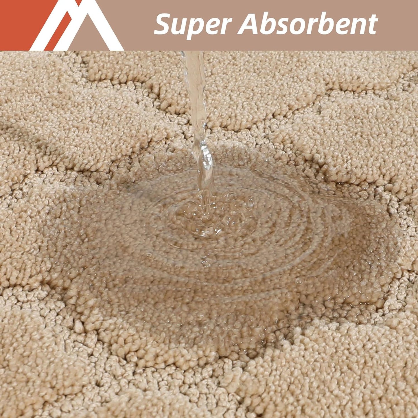 COSY HOMEER Soft Kitchen Floor Mats for in Front of Sink Super Absorbent Kitchen Rugs and Mats 20"x79" Non-Skid Kitchen Mat Standing Mat Washable,Polyester,Beige