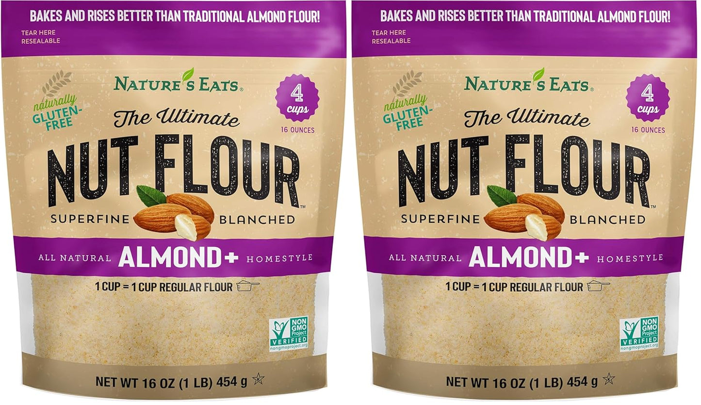 Nature's Eats Ultimate Nut Flour, Almond, 16 Ounce (Pack of 2)