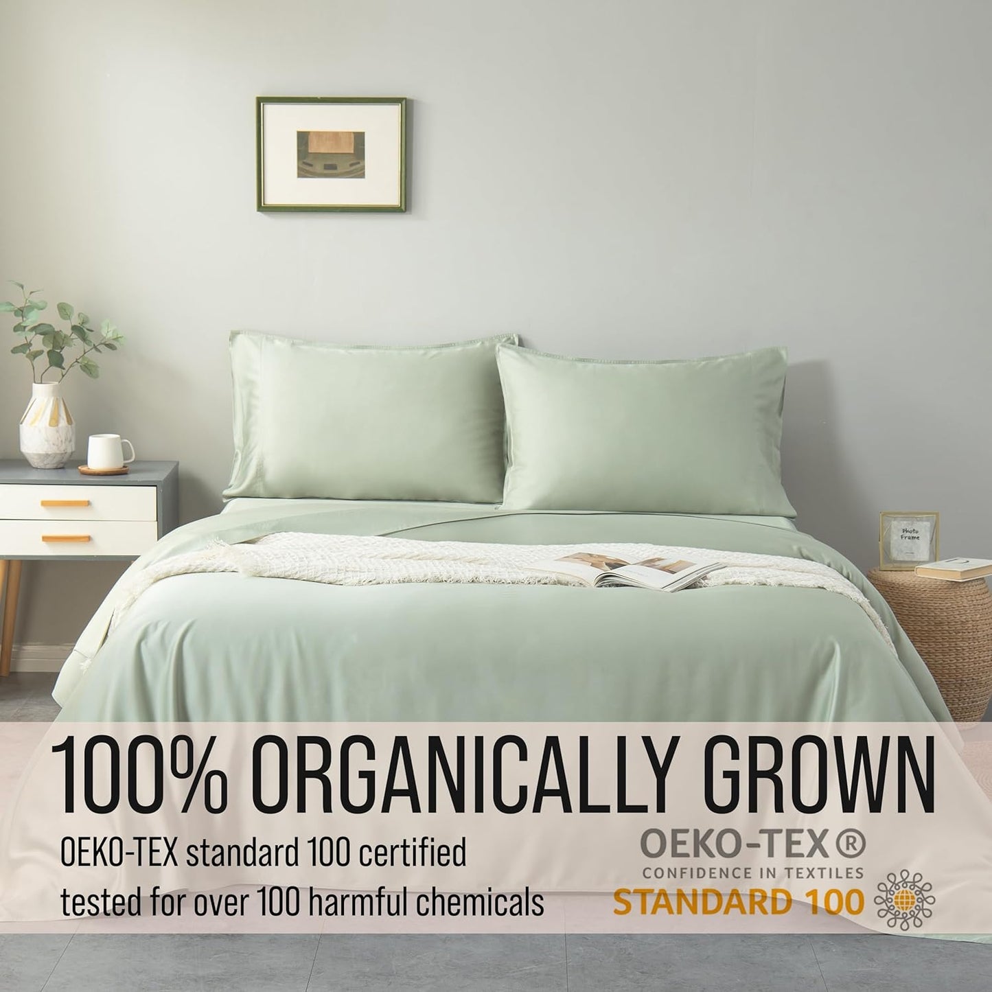 Bella Coterie Luxury Bamboo Viscose Twin Size Sheet Set | 100% Organically Grown | Ultra Soft | Cooling for Hot Sleepers | 18" Deep Pocket [Sea Glass]