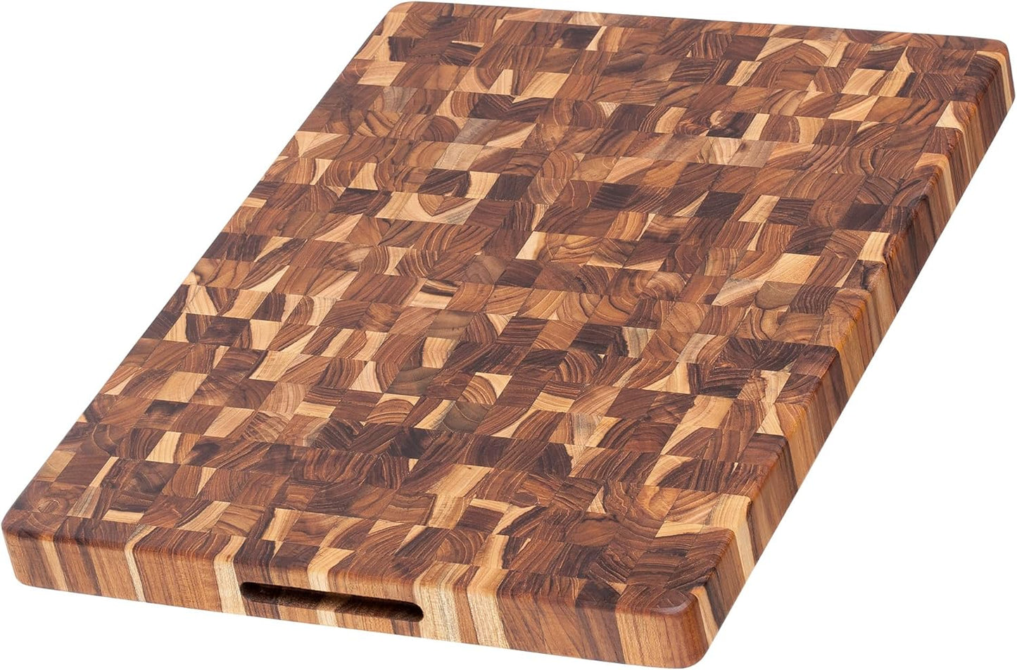 Teakhaus Butcher Block Cutting Board - Large Wooden Cutting Board - Teak End Grain Wood - Knife Friendly - FSC Certified
