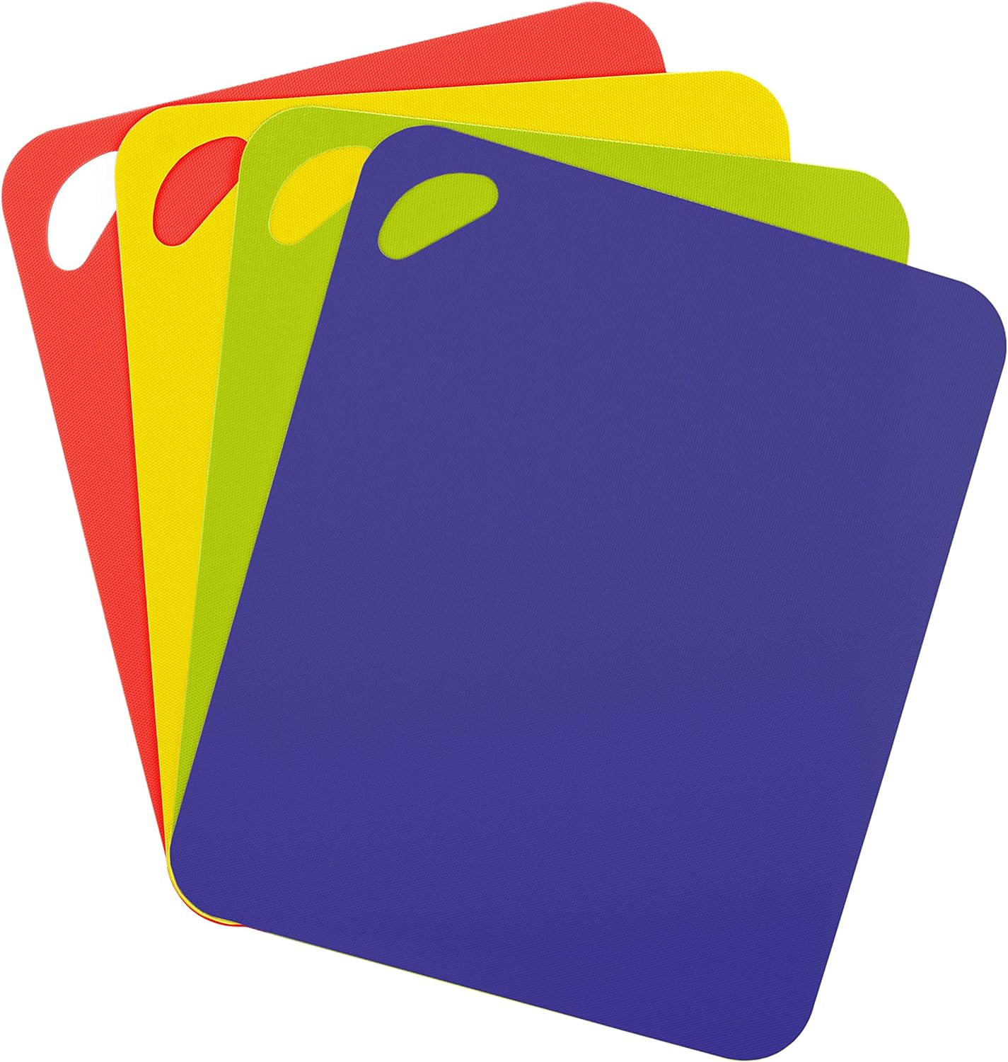 Dexas Heavy Duty Grippmat Flexible Cutting Board Set of Four, 11.5 x 14 inches, Blue, Green, Yellow and Red,6554PK