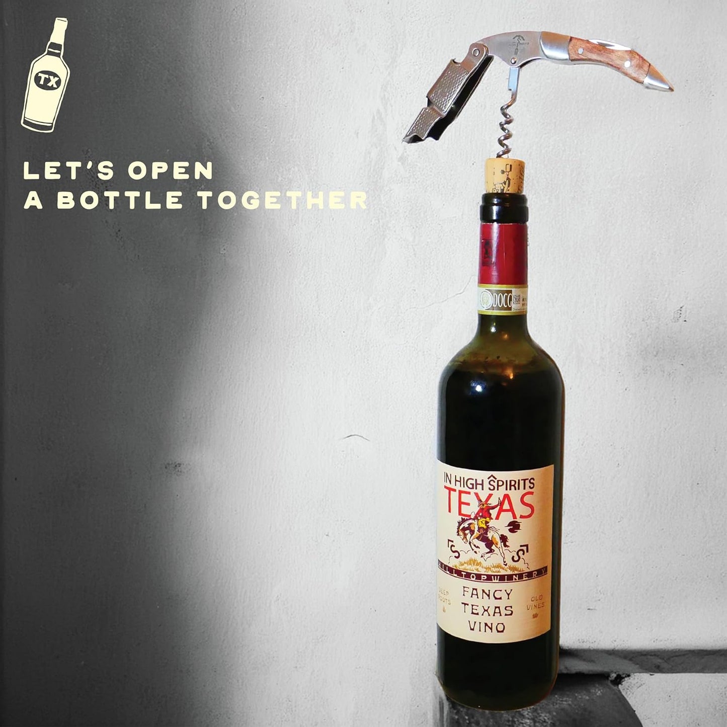 Corkscrew and Wine Key - Bottle Opener for Servers and Bartenders - Rosewood and Stainless Steel - Double Hinged - Waiters Wine Opener