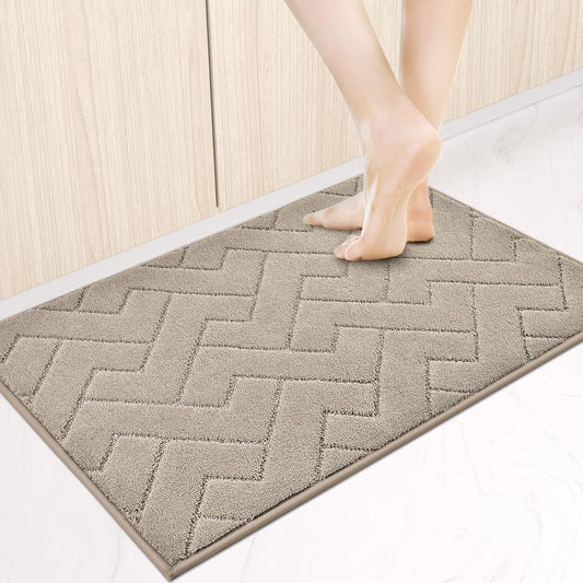 Machine Washable Kitchen Rugs 24" x 36", Non-Slip Kitchen Runner Rugs Mats for Floor, Absorbent Comfort Standing Mats for Kitchen, Sink, Laundry and Hallway, Taupe