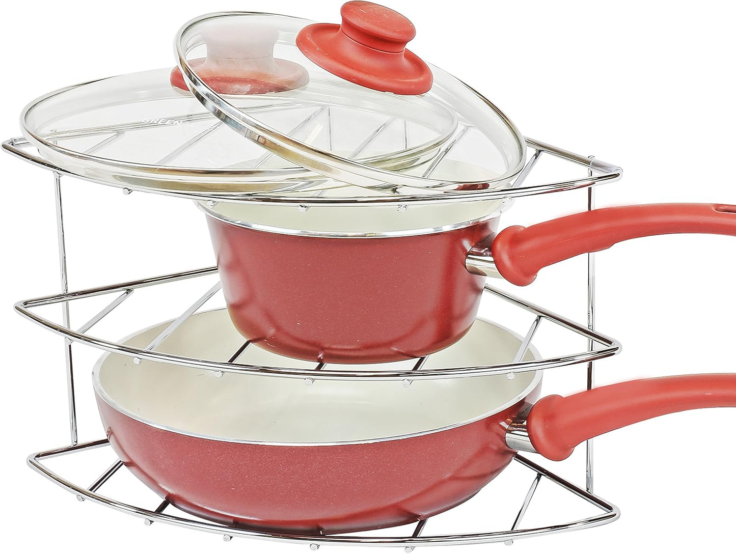 Deco Brothers 3-Tier Counter and Cabinet Corner Shelf Organizer, Chrome