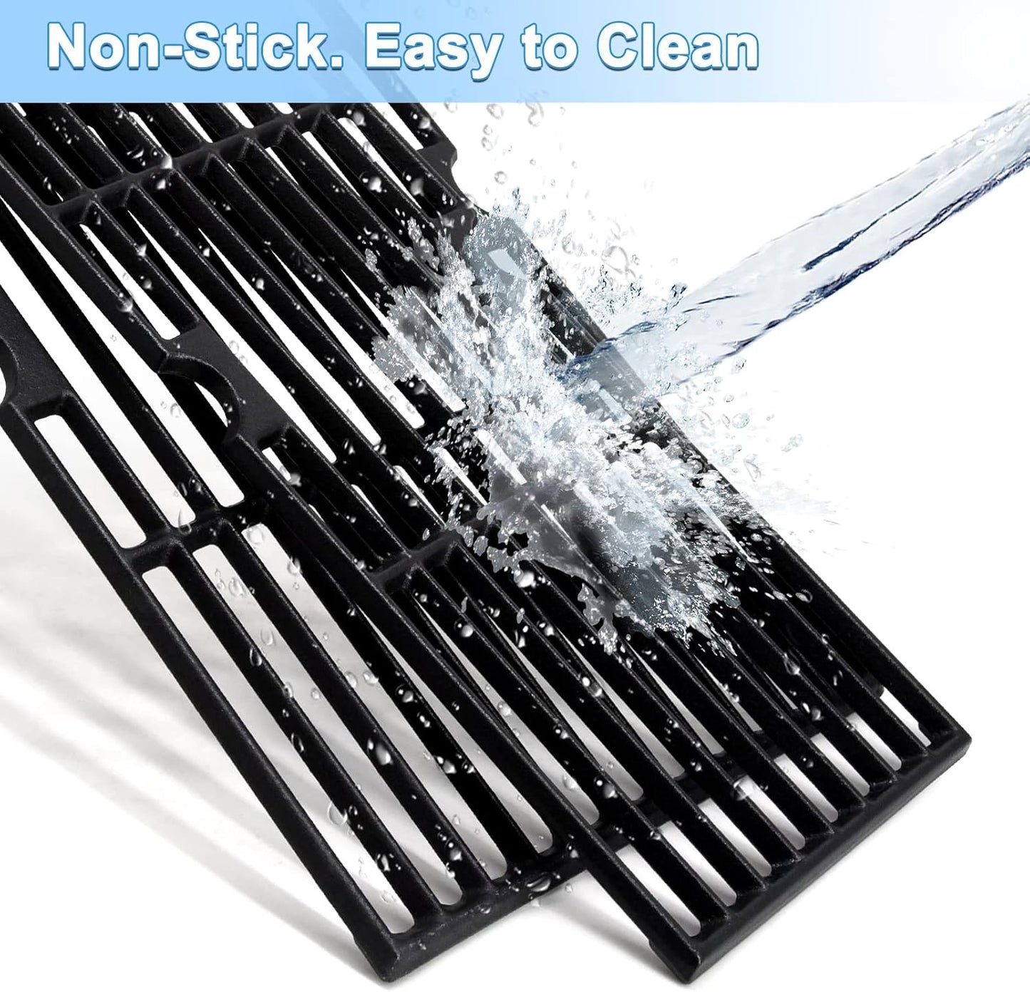 Adviace Grill Grates for Charbroil Performance 463347017, 463335517, 463342119, 463347518, 463347519, Cast Iron Grates Replacement Parts for Char-Broil G470-0002-W1, G470-0003-W1