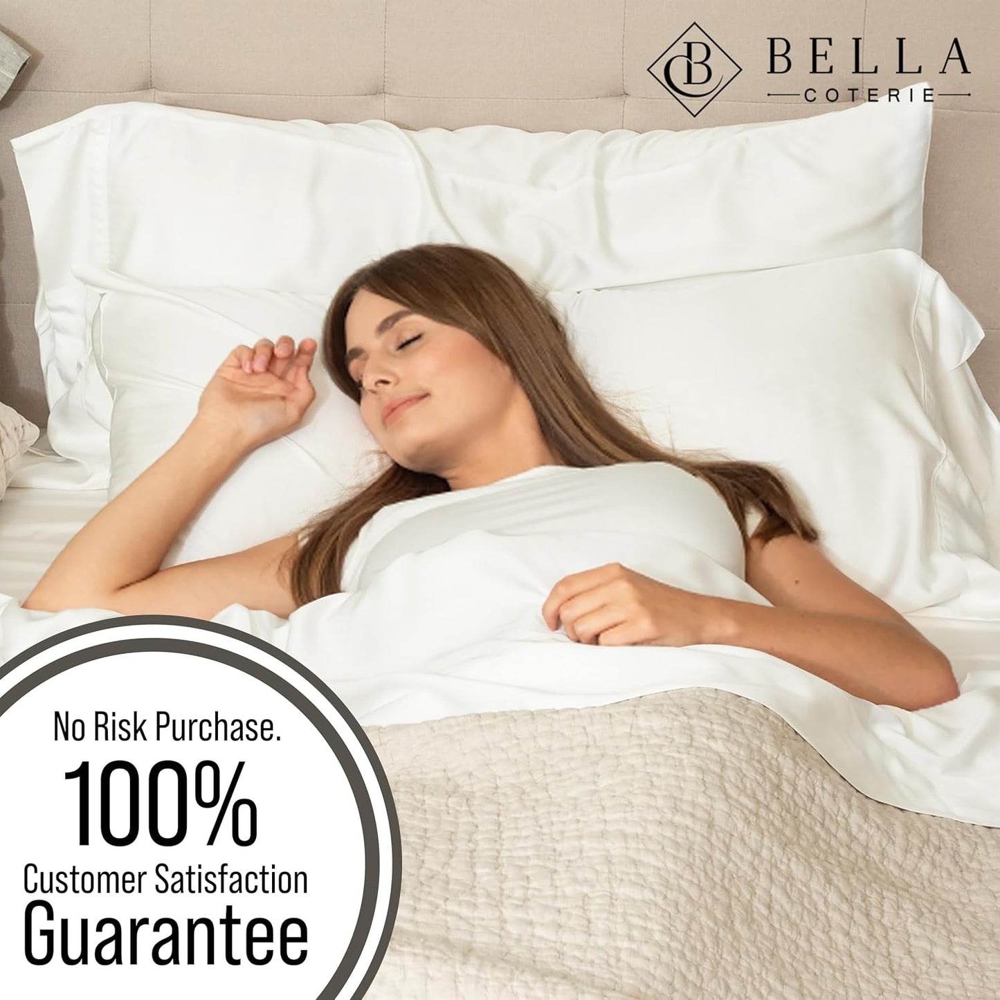 Bella Coterie Luxury Bamboo Viscose Twin Size Sheet Set | 100% Organically Grown | Ultra Soft | Cooling for Hot Sleepers | 18" Deep Pocket [Ivory]
