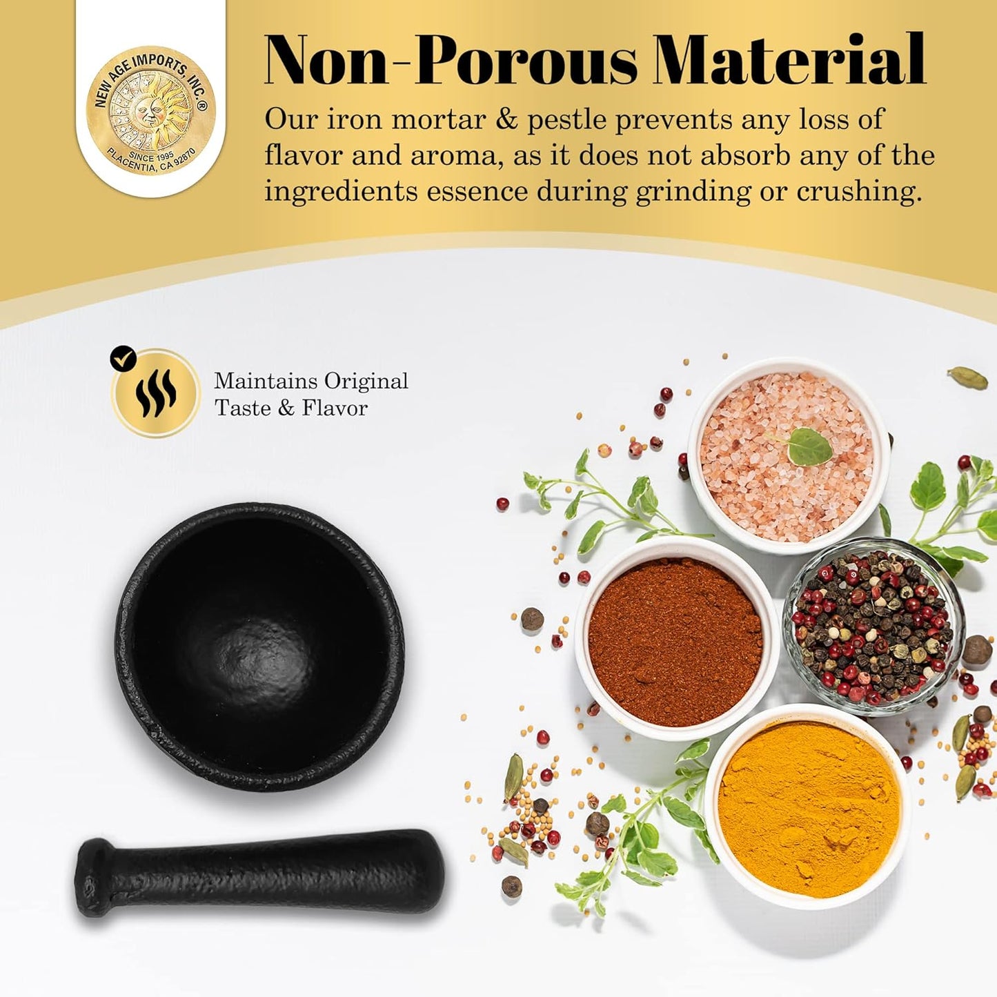 Cast Iron Cauldron Mortar and Pestle Set (MP1- Cast Iron MP 3")