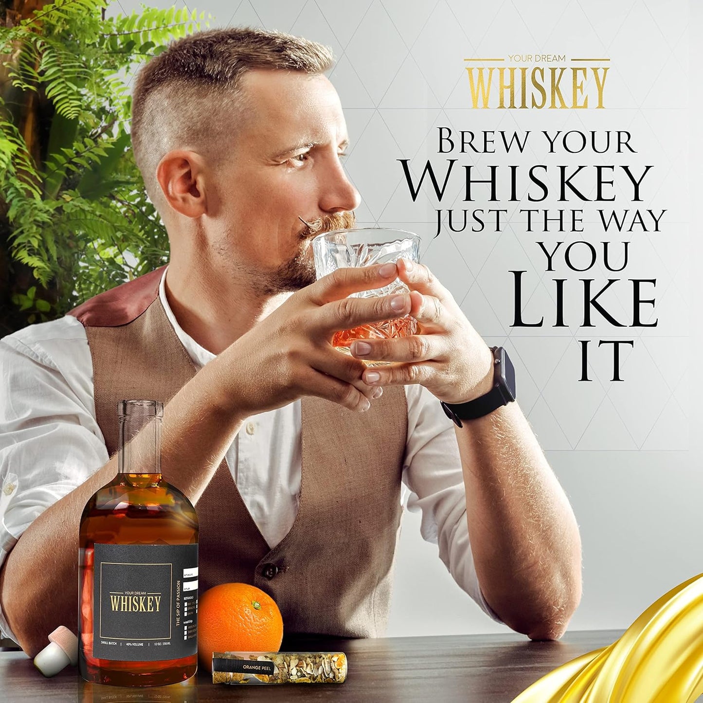 Whiskey Making Kit - DIY Whiskey Gifts For Men Unique - Alcohol Infusion Kit with Bottles, Wood Chips, Botanicals and Stone - Bourbon Birthday Gifts for Men, Dad and Fathers Day - Make Your Own Whisky