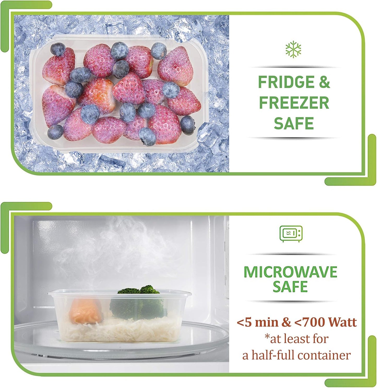 PrepNaturals 50 Pack Meal Prep Containers - 50 Pack of 25 Oz 100% BPA-free Plastic Food Storage Containers with Lids - Reusable Plastic Containers with Lids - Dishwasher Safe Lunch Containers