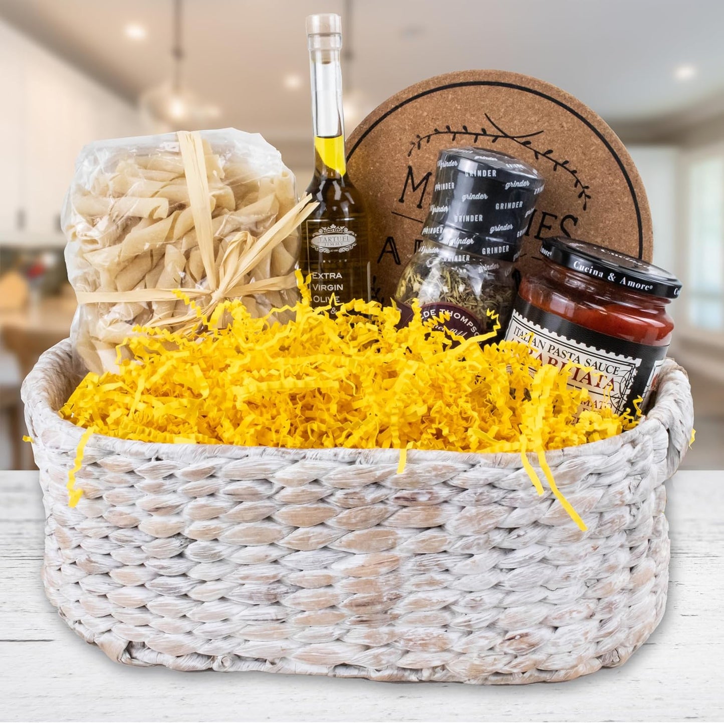 MagicWater Crinkle Cut Paper for Gift Baskets - 2LB - Yellow - Perfect for Shredded Paper Filler, Basket Filler, Gift Boxes, Bridesmaid Gifts, Halloween Stuffers & More – Ideal for All Occasions