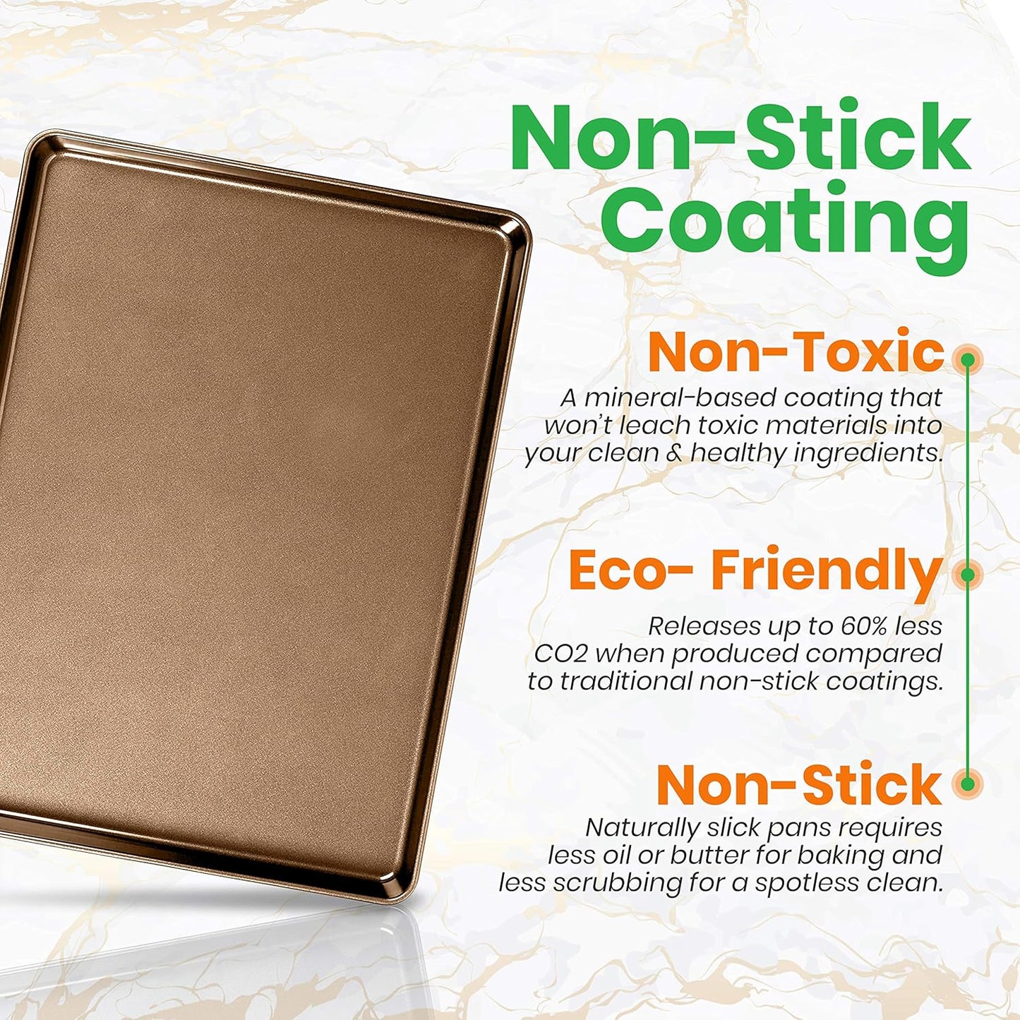 NutriChef 2-Piece Nonstick XL Cookie Sheets for Baking - 22" x 16" Extra Large Carbon Steel Oven Baking Trays - Non Stick Coating, Stackable Baking Pans, NCLGBP28