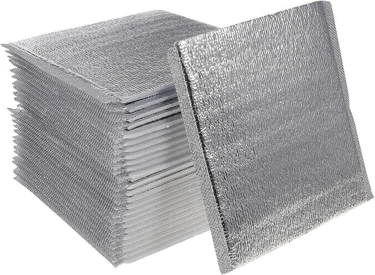 Operitacx 50pcs Thermal Aluminum Reusable Insulation Cold Pouch for Food Grocery Bag Holder Insulated Bag Insulated Mailers for Cold Mailers Food Disposable Ice Bag Camping