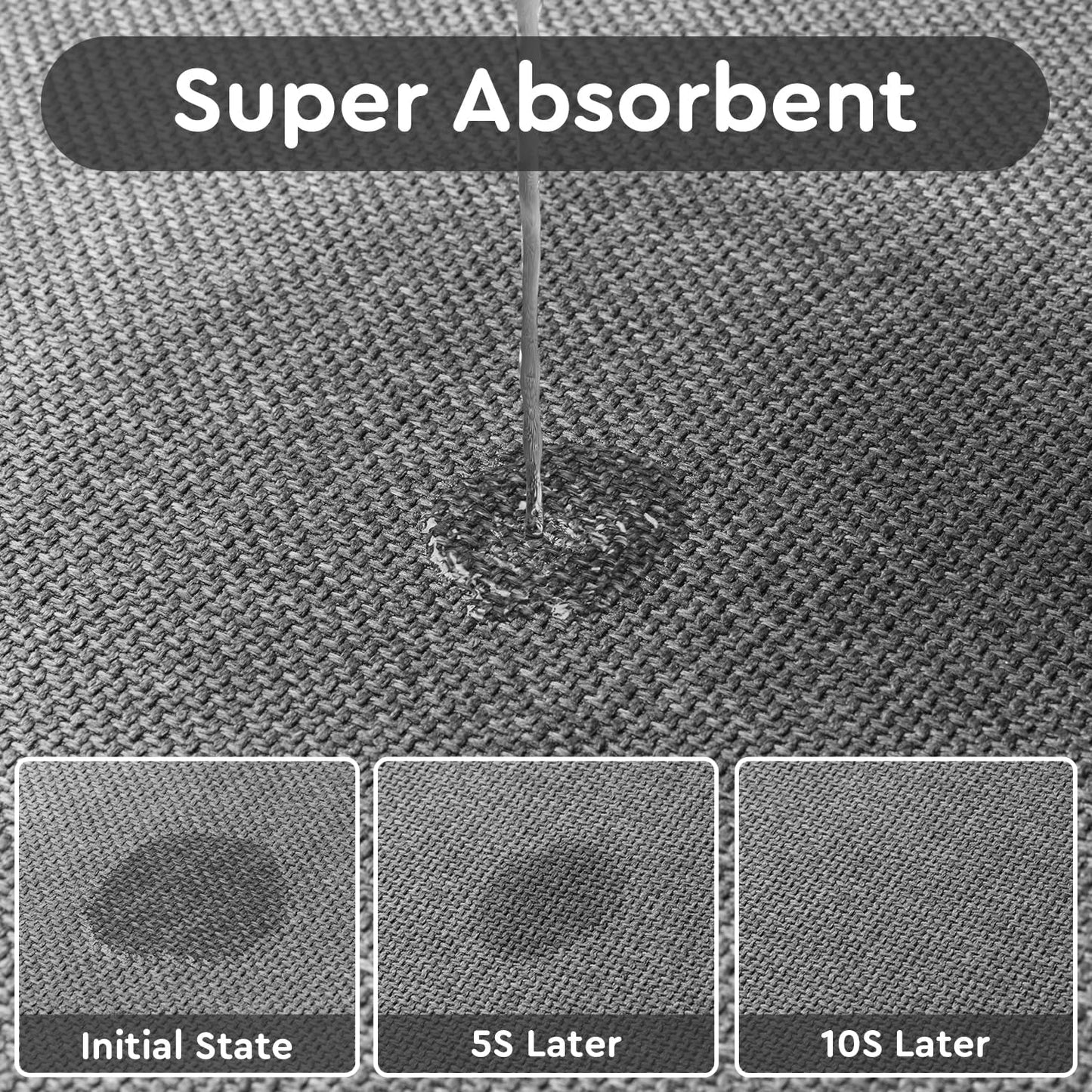 tchdio Kitchen Mats for Floor, Rubber Backed Kitchen Rugs Non Slip Washable, Superior Absorbent Kitchen Runner Rug Easy to Clean, Comfort Kitchen Floor Mat Front of Sink (Grey, 20" × 70")