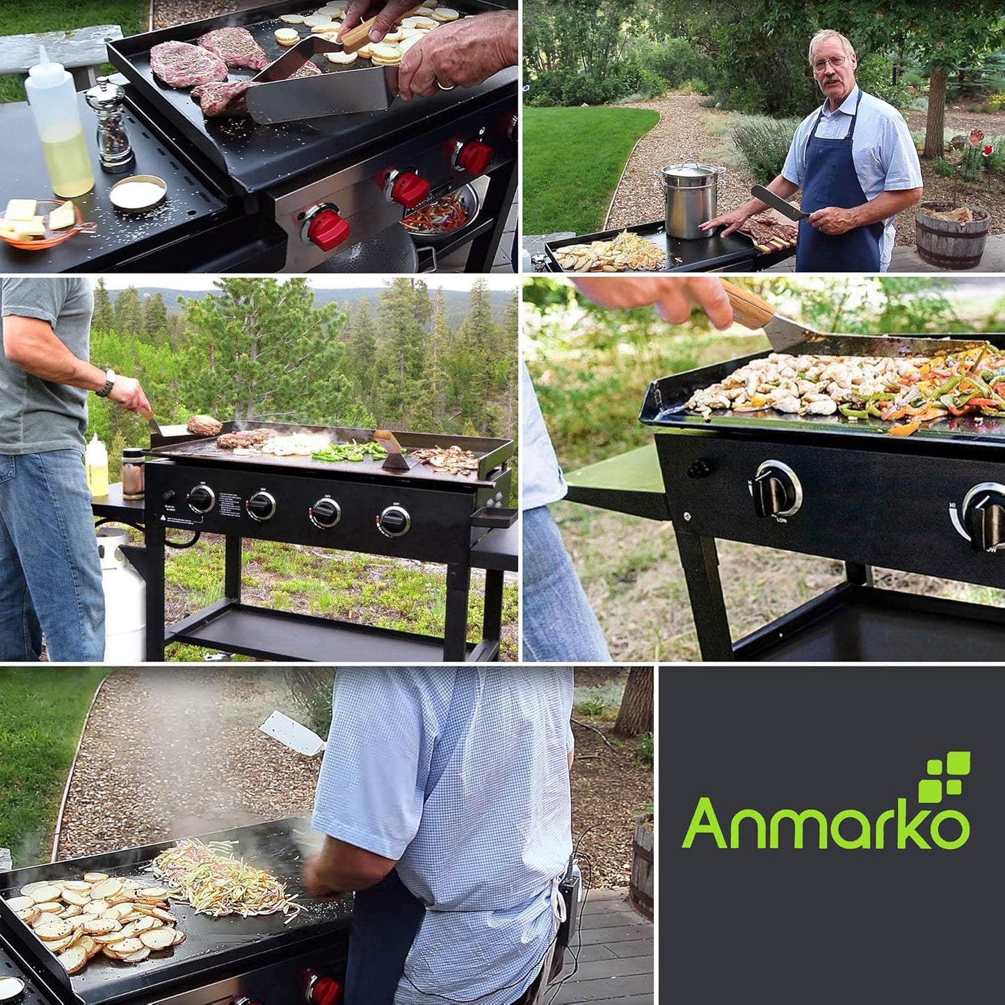 Metal Spatula Set Stainless Steel Hamburger Turner Griddle Flipper Scraper for BBQ Grill Flat Top