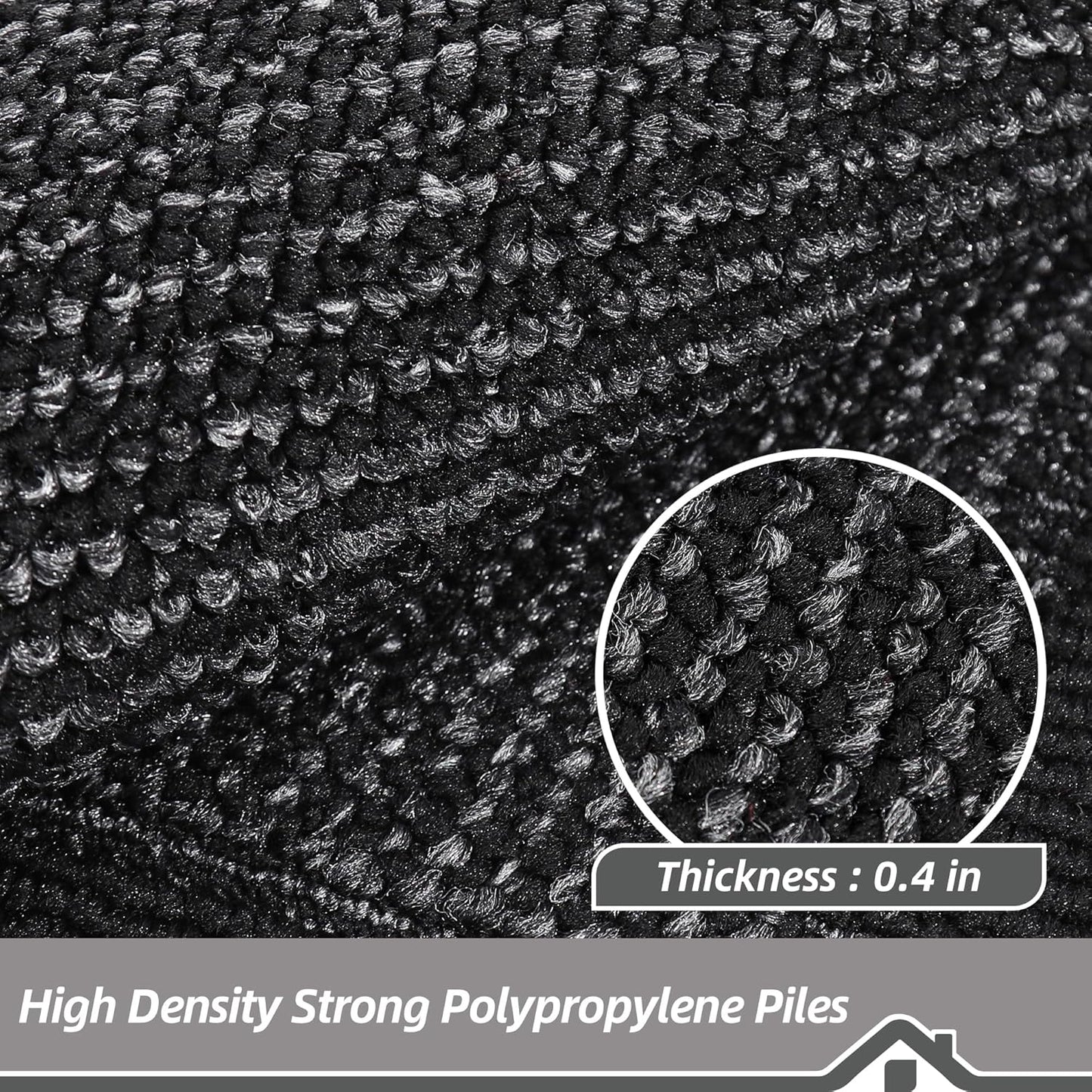 BEQHAUSE Kitchen Runner Rugs 24"x60", Kitchen Rugs Non-Slip Kitchen Mats for Floor, Absorbent and Stain Resistant Kitchen Mats, Machine Washable Rug for Kitchen, Hallway, Laundry & Sink, Black