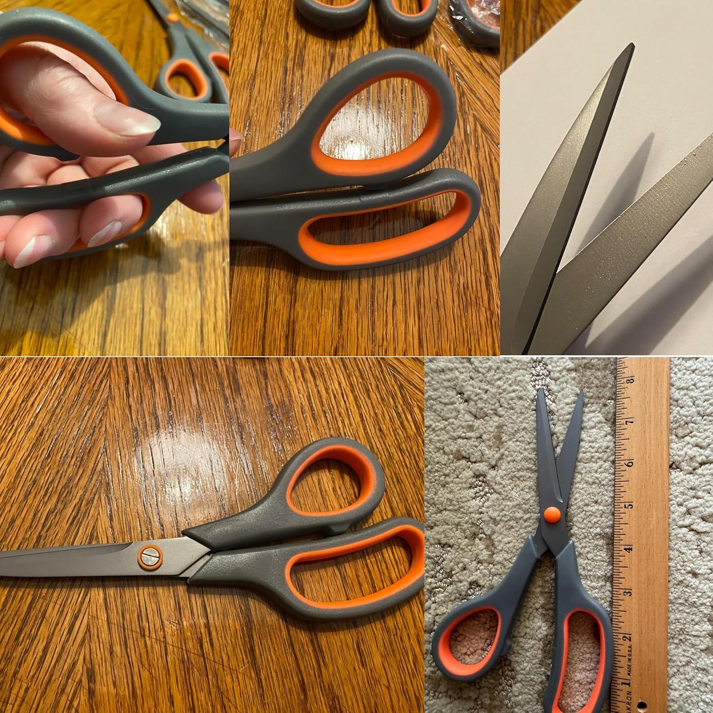 24 Pack Titanium Scissors, Rkqoa 8" All Purpose Scissor Bulk - 2.5mm Thick Sharp Scissors for Office School Sewing Craft Supplies, Classroom Must have, Teacher/Class Shears, Right/Left Handles