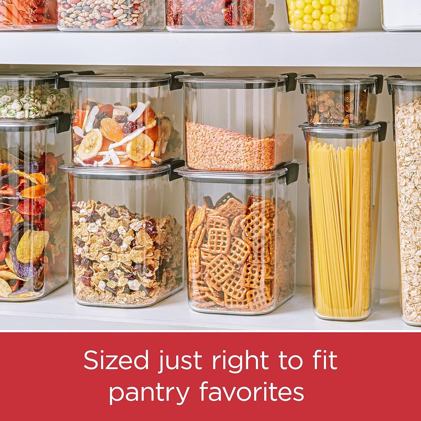 Rubbermaid Brilliance Pantry Food Storage Containers, Set of 4 (8 Pieces), BPA-Free, Clear, Airtight