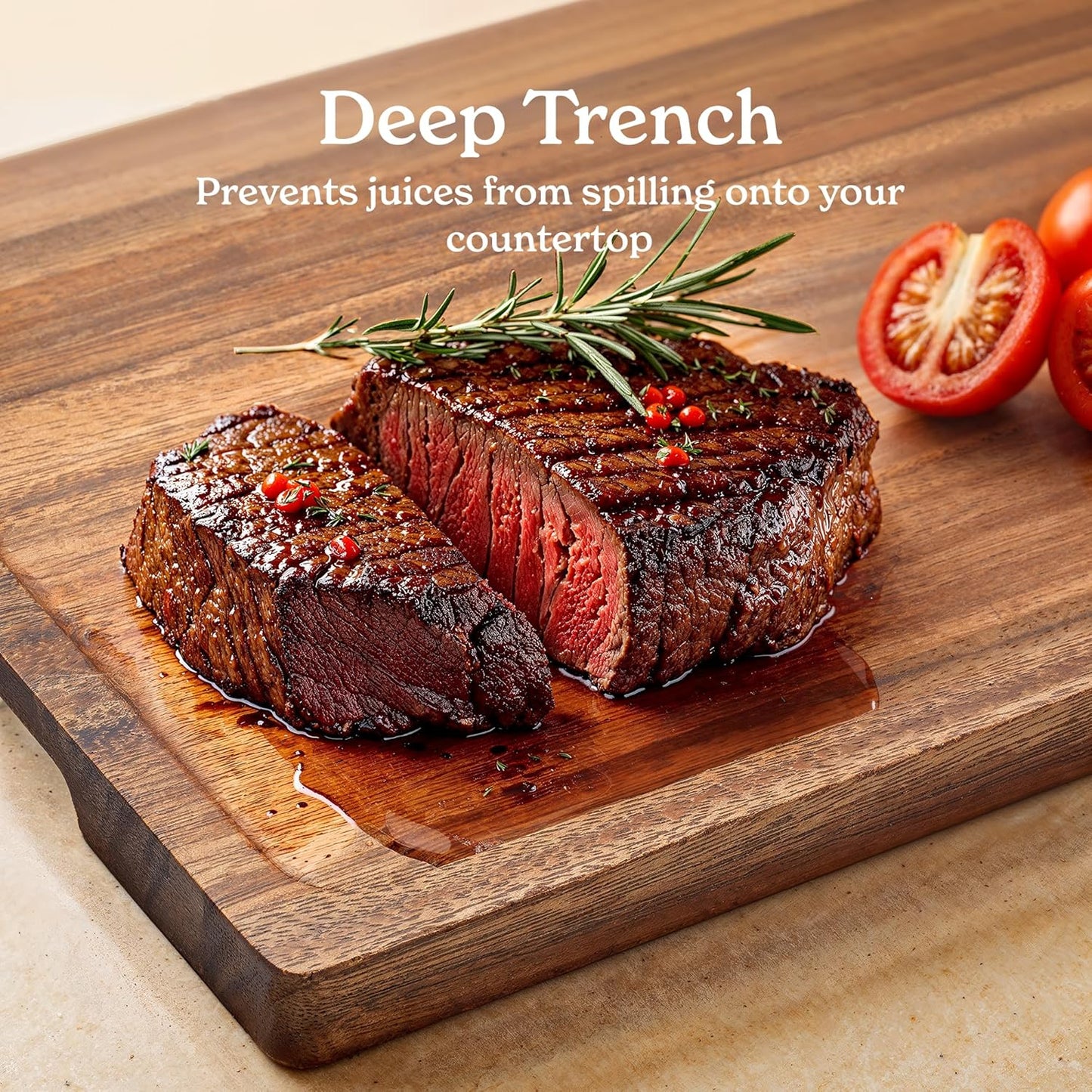 SMIRLY Walnut Wood Cutting Boards for Kitchen, Set of 3 with Holder Large - Small, Walnut Wooden Cutting Board Set with Deep Juice Grooves, Non Toxic Serving Tray, Perfect Mother's Day Gifts