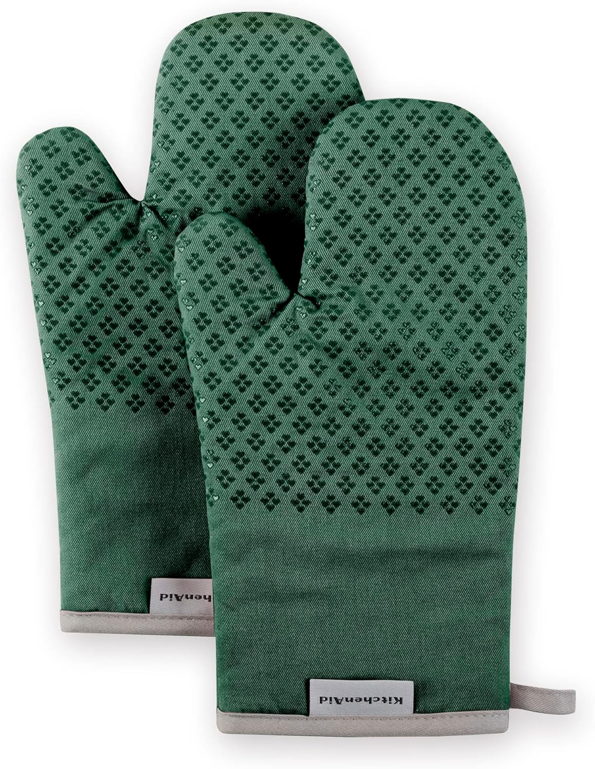 KitchenAid Asteroid Oven Mitt Set, 7"x12.5", Dark Green, 2 Piece