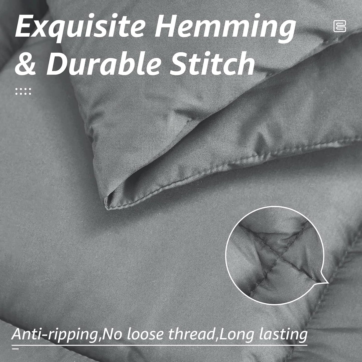 HYLEORY All Season Queen Size Bed Comforter - Cooling Down Alternative Quilted Duvet Insert with Corner Tabs - Winter Warm - Machine Washable - Light Grey