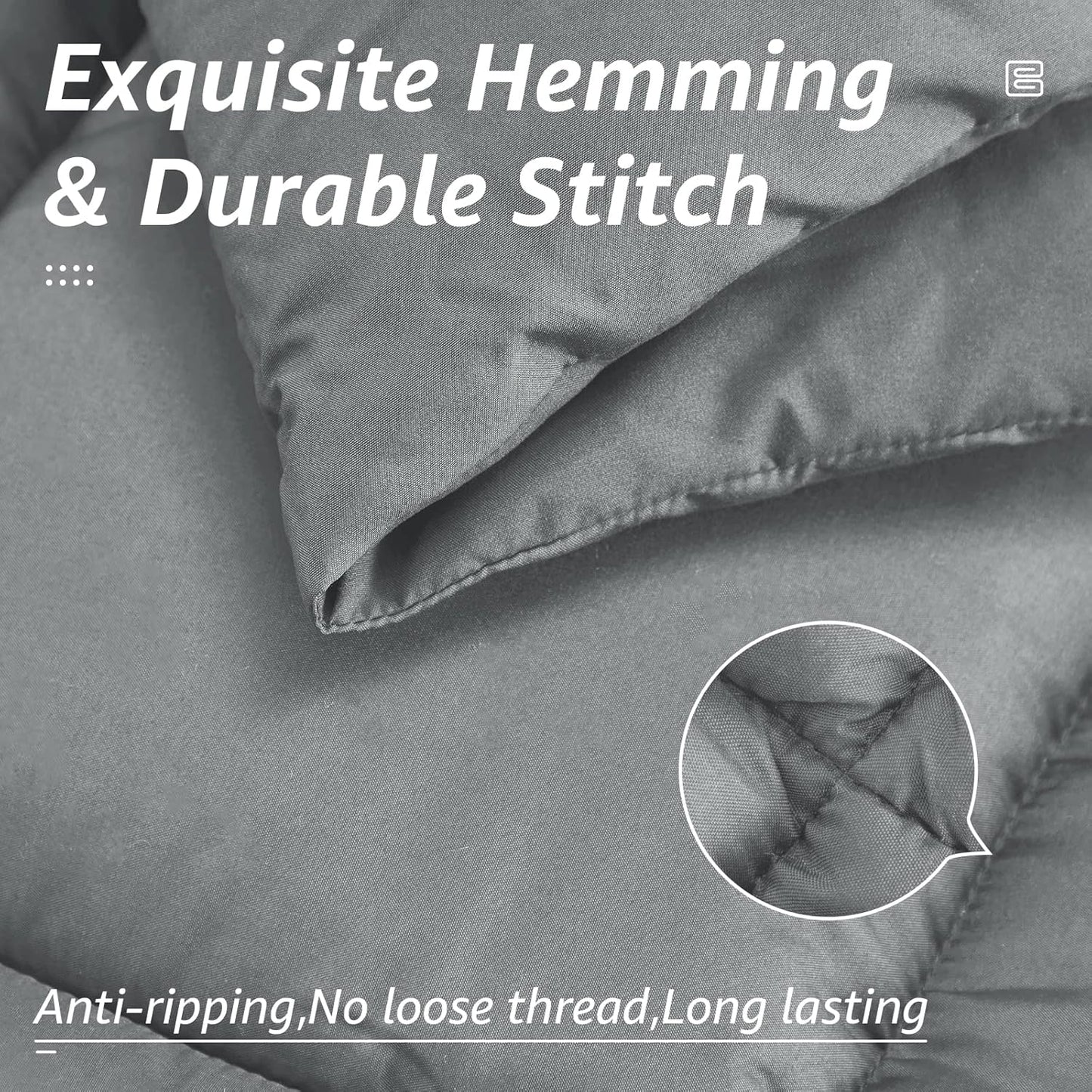 HYLEORY All Season Twin Size Bed Comforter - Cooling Down Alternative Quilted Duvet Insert with Corner Tabs - Winter Warm - Machine Washable - Light Grey