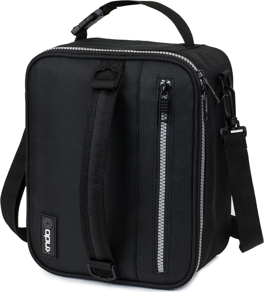 opux Insulated Lunch Box for Men Women Adult, Compact Lunch Bag for Kids Boy Girl Teen, Soft Lunch Cooler Bag for Work School, Leakproof Lunchbox Lunch Pail with Clip-on Buckle, Black
