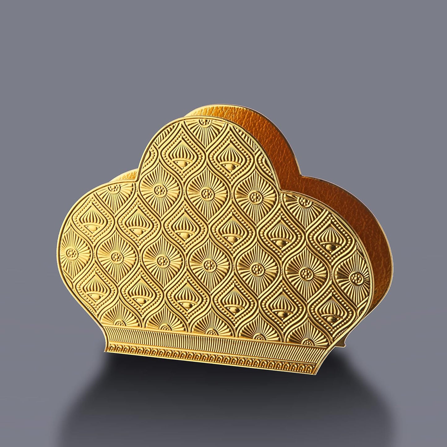 Alisveristime Zamac Napkin Holder – Decorative Elegant Metal Napkin Organizer for Table or Countertop Use (Gold)