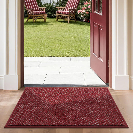 COSY HOMEER-Door-Mat 24"x36" Non Slip Absorbent Entryway Rugs Dirt Trapper Doormats Washable Entrance Mats Low Pile Welcome Floor Mat for Front Back Door and Entry Mats,Red