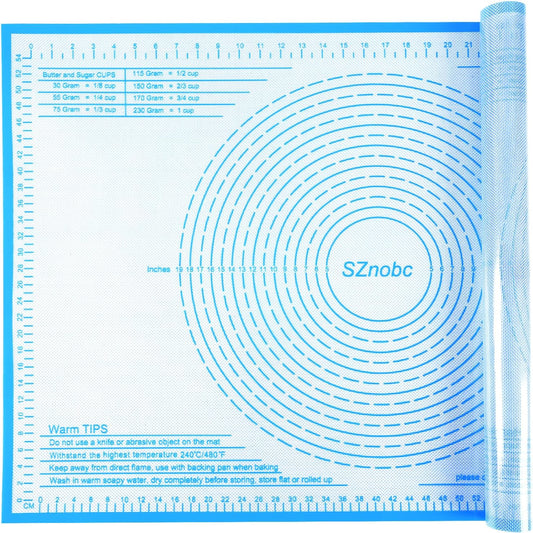 Silicone Pastry Mat 36'' By 24'' Extra Large Baking Mat with Measurements for Dough Rolling, Kneading Board, Kitchen Counter Mats for Dough, Pastry, Fondant, Pie Crust, Cookies, Bread, Pasta, Pizza